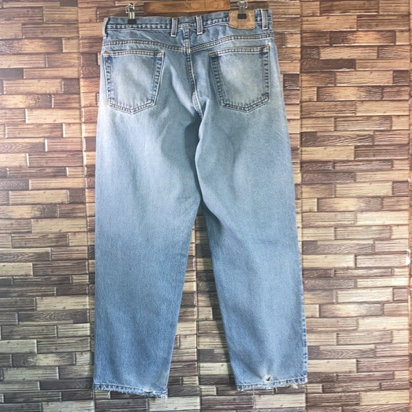 Mens Pre Owned Members Mark Distressed Blue Jeans 38x30 - Picture 2 of 11